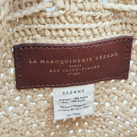 NWT SEZANE CAPUCINE MINI BAG - NATURAL RAFFIA - Picture 5 of 9
